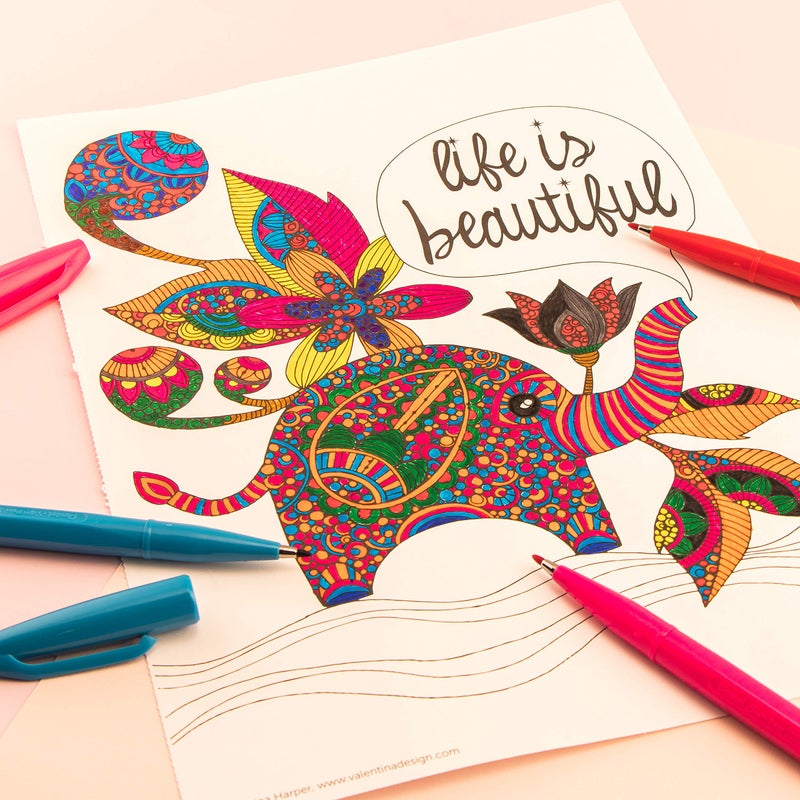 Pentel Sign Pen Fiber-Tipped Pen, Pink Ink,12 Count (S520-P) - Image 4